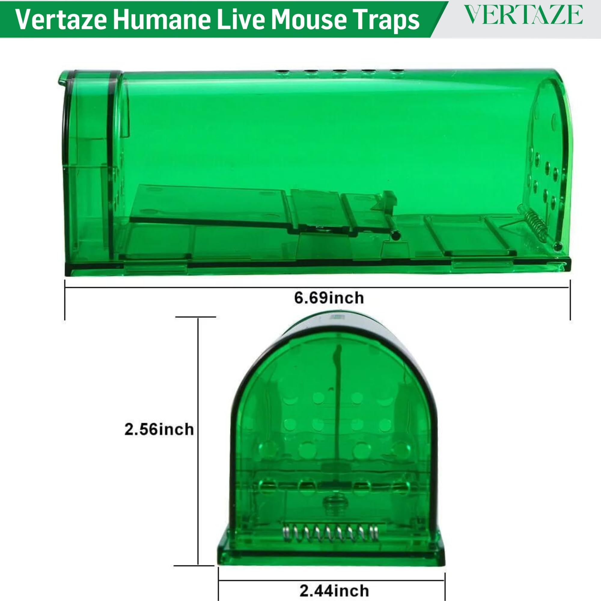 4 Pack Mouse Traps Humane Catch and Release Reusable No Kill, Multiuse, Live Mouse Trap, No Touch, Pet Safe mice Trap Indoor for Home, Easy Set in Basement, Garage, with Gloves