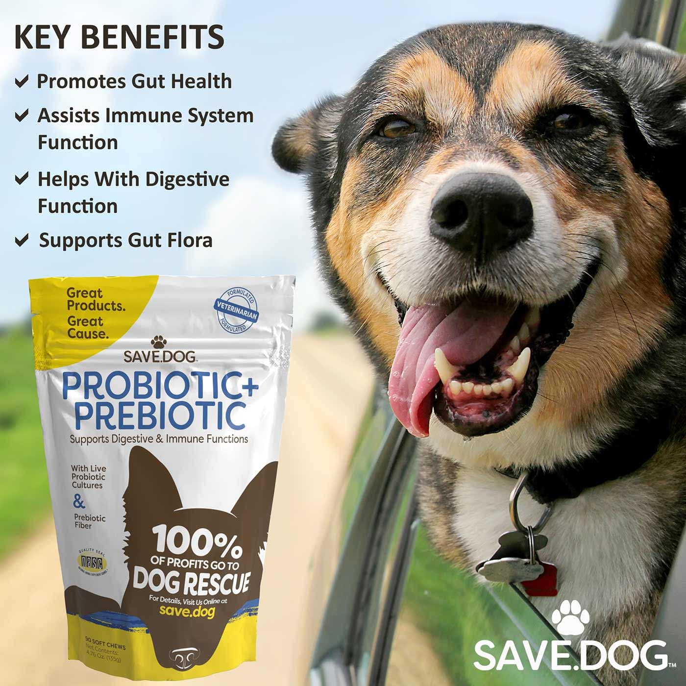 SAVE.DOG Chewable Probiotics & Calm Aid for Dogs Bundle