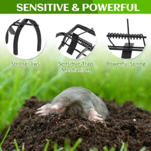 SiliFine 4 Pcs Mole Traps Vole Mole Traps Galvanized Steel Mole Scissor Trap Outdoor Easy to Set Black Eliminator Trap Mole Killer Gopher Trap for Home Farmhouse Lawn Field Outdoor Garden Yard Vole