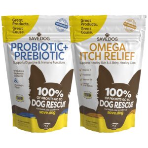 save.dog chewable probiotics & omega itch relief for dogs bundle