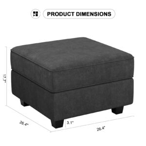 Belffin Fabric Modular Sectional Sofa Storage Ottoman Module Couch Side Sectional Free Configuration Ottoman Black