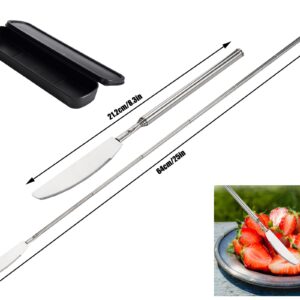 TSTQH 63 cm long stainless steel telescopic knife telescopic dinner fruit dessert knife dinner knife 9 inches ~ 25 inches