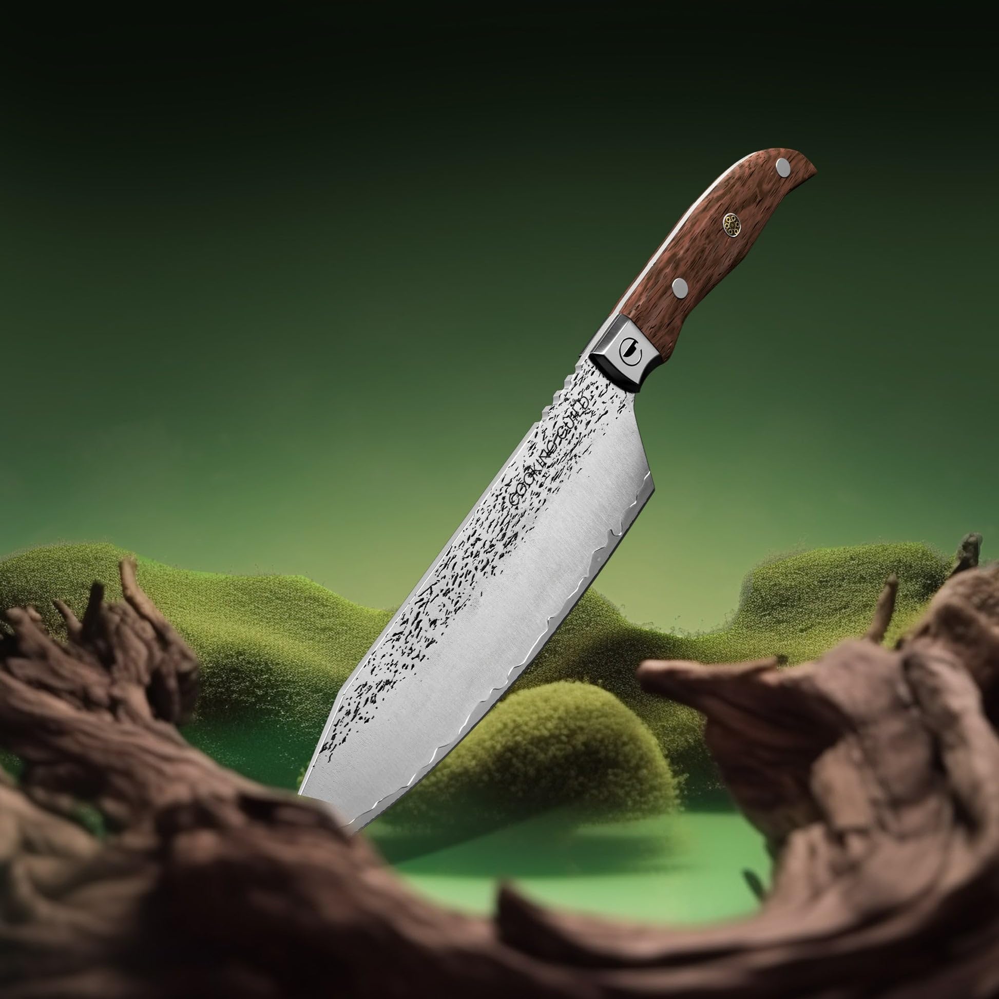 The Cooking Guild Chef Knife - 8 Inches - Grizzly Series - High Carbon Stainless Steel Chefs Knives - Rosewood Handle - Razor Sharp Chef's Knife Designed to Last a Lifetime