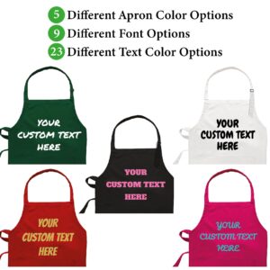 Personalized Apron, Aprons for Men and Women, Professional Aprons for Chefs, Male and Female Apron with Custom Name – Text, Personalized Baking Gifts for Christmas, Male Aprons for Cooking, 2 Pockets