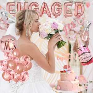 Engaged Balloons Engagement Party Decorations - She Said Yes Banner Engagement Ring Foil Balloon Just Engaged Soon To Be Future Mrs And Mr Party Supplies For Bridal Shower Wedding Valentine's Day