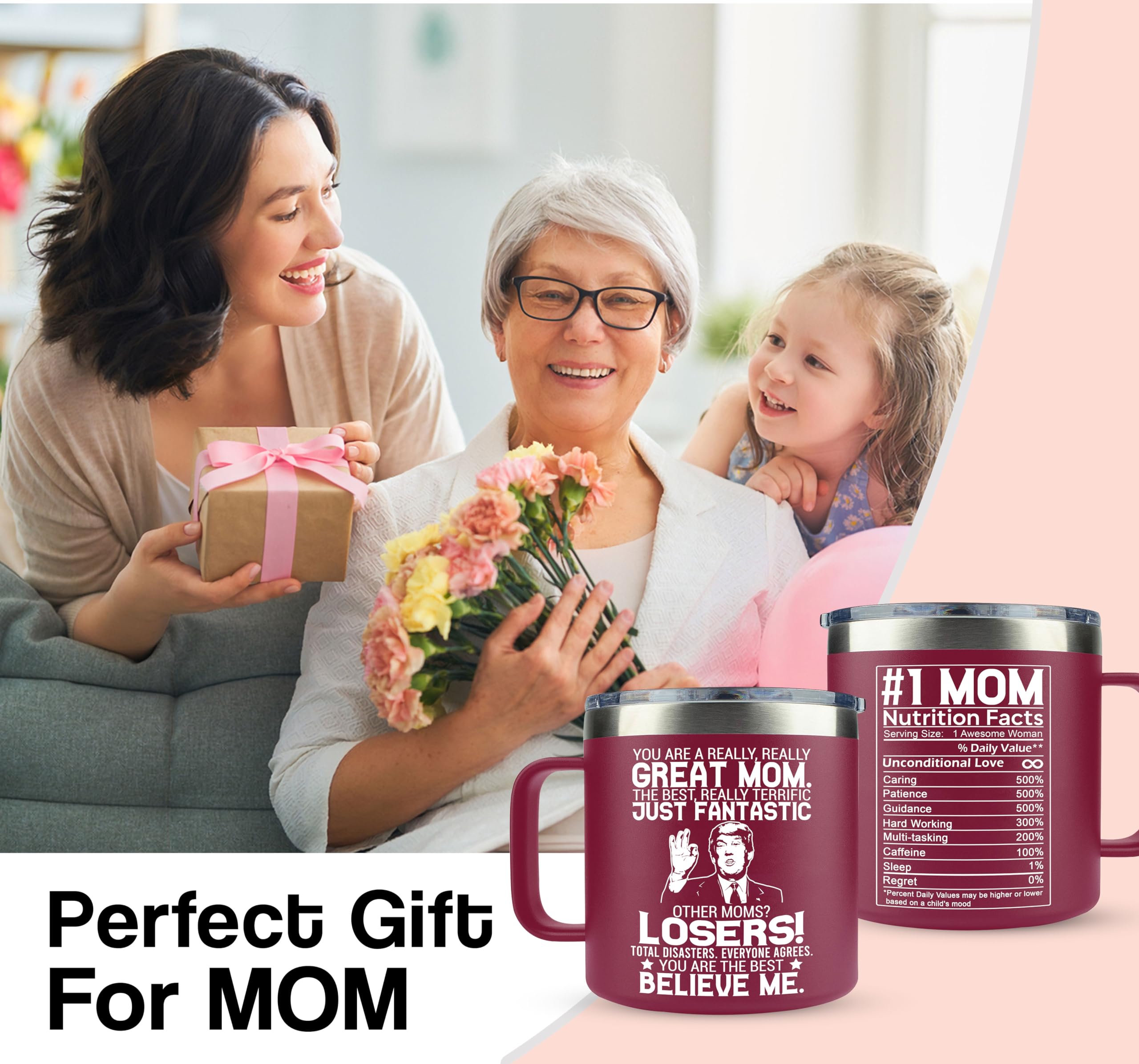 Mothers Day Gifts for Mom from Daughter, Son - Mom Gifts from Daughter, Son - Best Mom Gifts, Birthday Gifts for Mom, Mom Birthday Gifts Ideas, Funny Mom Gifts, Mom Present - Mom Novelty Mug 14Oz