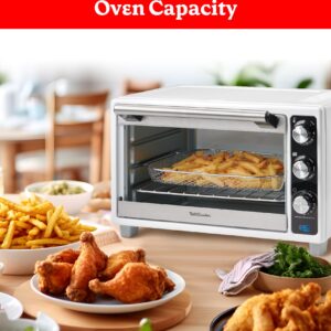 Betty Crocker Air Fryer Convection Toaster Oven, Multifunction 6-Slice Toaster and Air Fryer Oven, 0.8 Cu. Ft. 6 Slice Capacity AirFryer Toaster Oven Combo, 7 Function Convection Oven, White