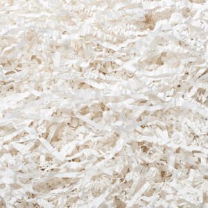 wowxyz 2 lb crinkle cut paper shred white crinkle paper shredded paper for gift baskets - gift box filler - confetti paper shreds stuffing for birthday, holiday gift packaging wrapping