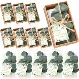 dansib 24 sets mini eucalyptus handmade soaps wedding soap bulk party gifts wedding baby shower gifts for guest with thank you cards box for bridal shower wedding