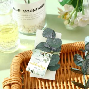 Dansib 24 Sets Mini Eucalyptus Handmade Soaps Wedding Soap Bulk Party Gifts Wedding Baby Shower Gifts for Guest with Thank You Cards Box for Bridal Shower Wedding