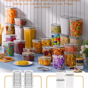 KEMETHY 24 PCS Airtight Food Storage Containers with Lids, Kitchen Pantry Organization and Storage, BPA-Free Plastic Scale Food Canisters for Cereal, Flour, Sugar, Dry Food, Include Labels & Marker