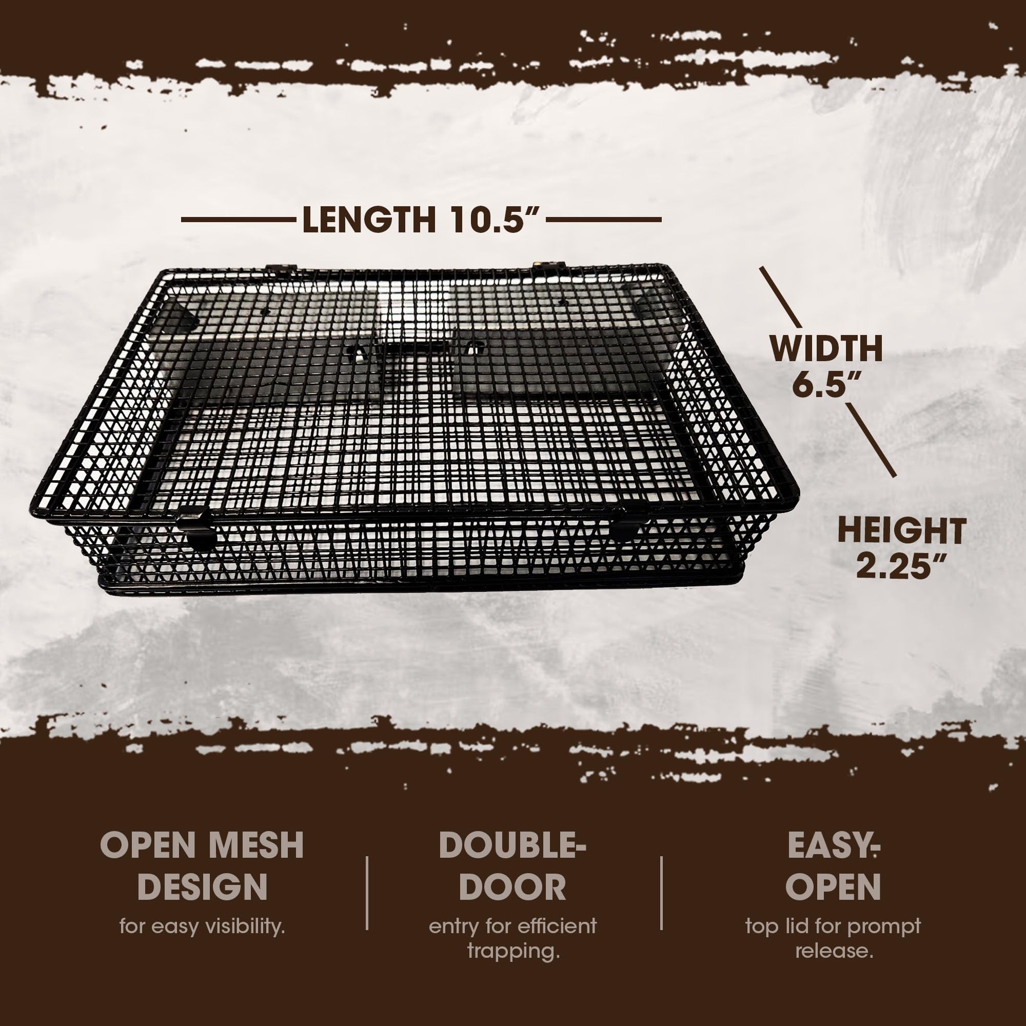 Rugged Ranch Products Mousinator Multi Catch Metal Wire Mouse Trap Cage with 2 Door Entry and Easy to Open Top Lid for Pest Control, Black