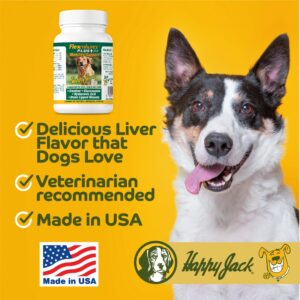 Happy Jack Flexenhance Dog Hip and Joint Supplement with Skin & Coat Support Plus (80 Chewable Tabs), Improve Flexibility & Mobility, Glucosamine, Green Lipped Mussel, Fish Oil