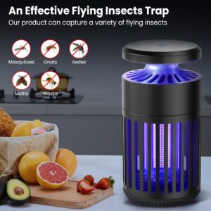 Pest Sniper Indoor Insect Trap,Attracts and Zaps Mosquitos, Gnats, Moths, Fruit Flies，2 in 1 Bug Zapper with Suction and Electric Grid