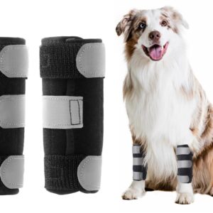 Bawektrl Dog Wrist Brace Compression Carpus Wraps with lateral Metal splints, Provide More Support for Canine Front Leg, Help with Cruciate Ligament, Wound Healing and Loss of Stability from Arthritis