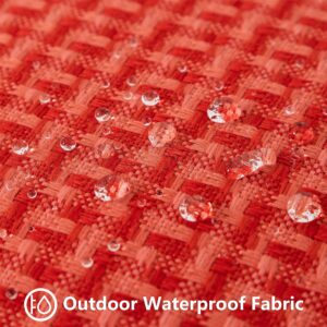 UGASA Outdoor Waterproof Pillow Covers Pack of 2 Weaving Texture Water Resistant Outside Decorative Pillow Cases for Patio Garden Porch Yard Bench Tent 20x20 Inch, Red