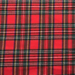 red tartan plaid fabric cotton width 57 inches yarn dyed and brushed for festive christmas decorations and diy crafts and dress (red-black, cut by the yard)