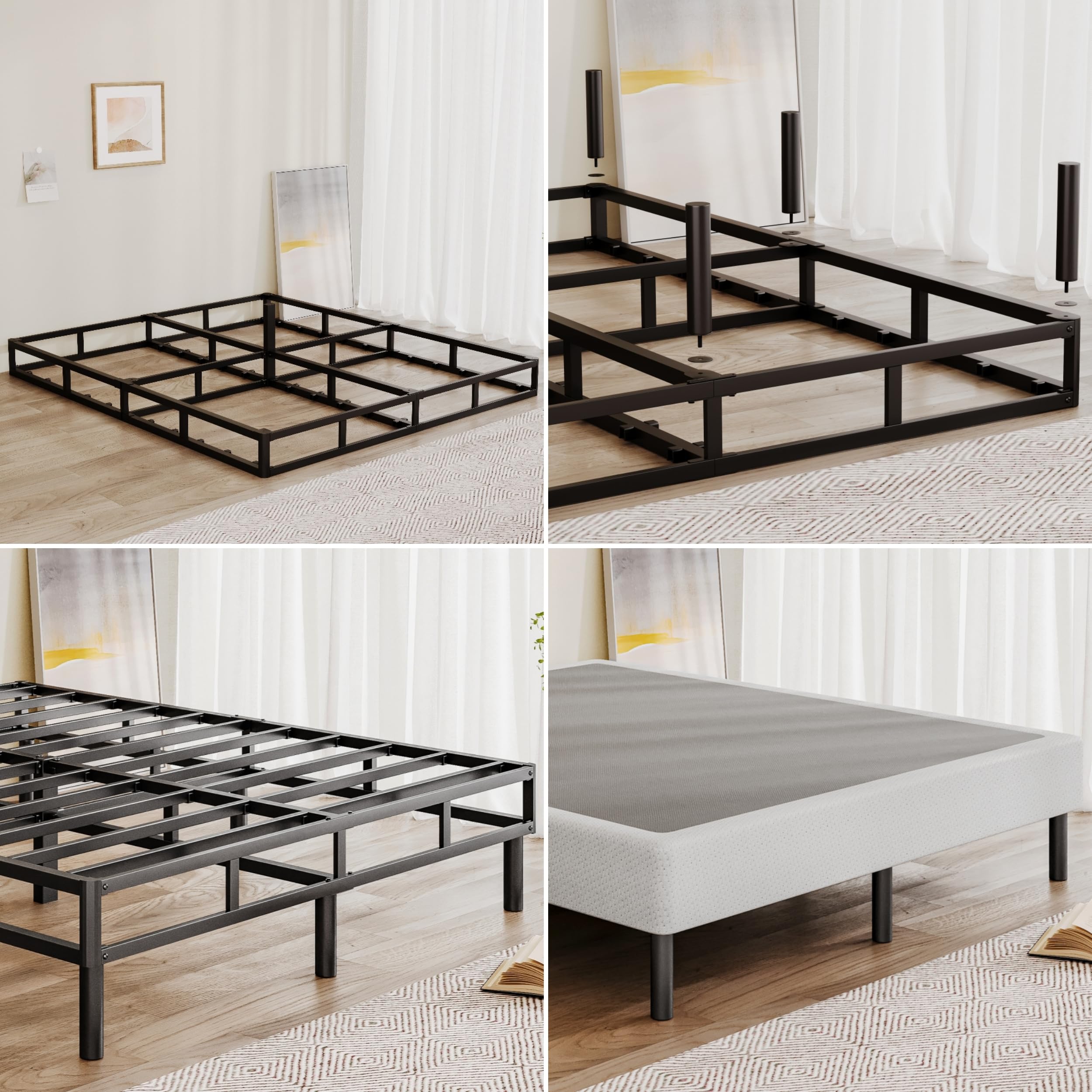 RLDVAY King-Box-Spring, 5 inch King Size Box Spring Stand, Heavy Duty Box Spring King with Legs, Easy Assembly, Non Slip, Noise Free