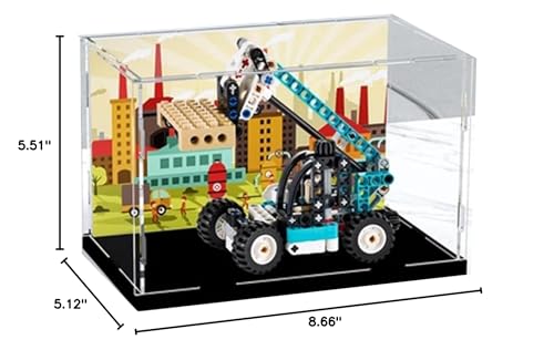 Display Box Compatible with Lego 42133 Telescopic Boom Forklift Dustproof Display Case, Model Collectibles Display Case (No Lego Model)