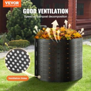 VEVOR Compost Bin 220 Gallon, Outdoor Expandable Composter, Easy to Setup & Large Capacity Composting Bin, Fast Creation of Fertile Soil