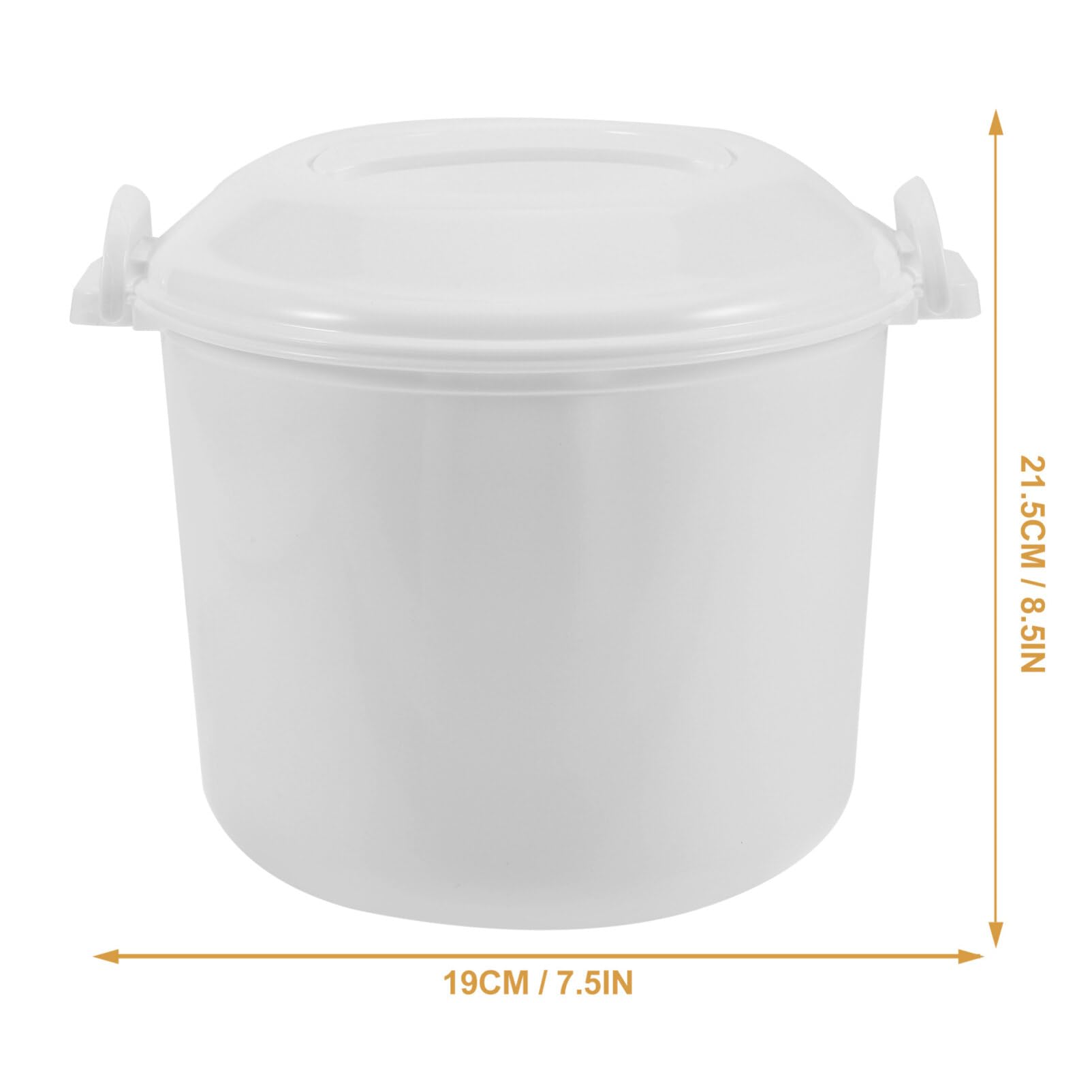 Cabilock Small Rice Cooker Microwave Rice Cooker Rice Steamer: 3L Round Microwave Food Container Microwaveable Rice Pasta Cooker Includes Microwave Rice Steamer for Kitchen Cooking White