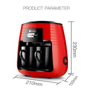 NOALED Coffee Machine Built-In, Coffee Machine Espresso American Coffee Machine Home Automatic Tea Machine Filter Mini Coffee Pot Red