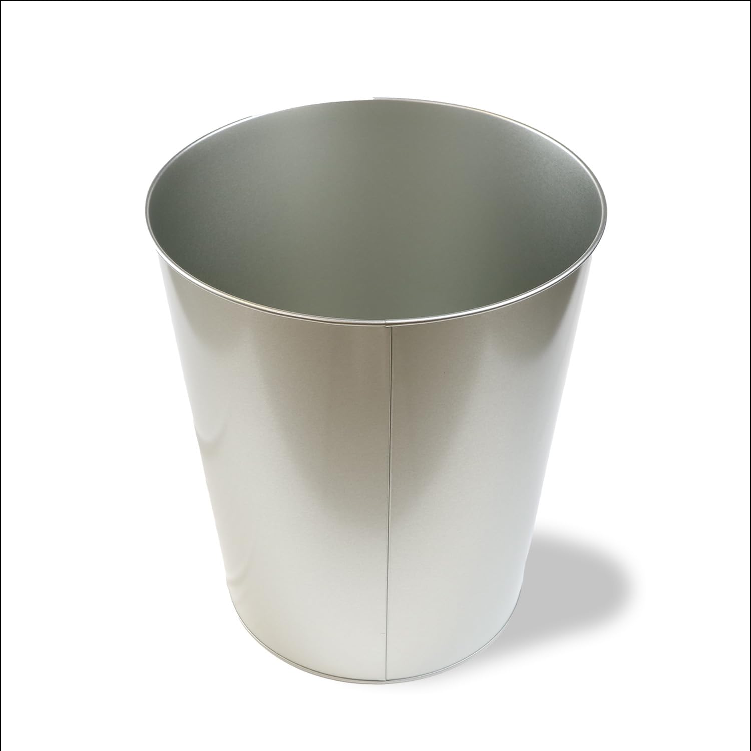 Shirin Packaging Metal Trash Can Small Metal Trash Can for Office Stainless Steel Bathroom Trash Can Garbage Recycle Bin Office Trash 9.4" x 9.4" x 10.9" Diameter 22cm - 8.6"