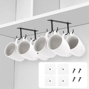 viav coffee cup holder-mug hooks holder for cabinet,cup organizer for kitchen cabinets and storage handing coffee cup mug rack for kitchen cabinet organizer(2pcs)