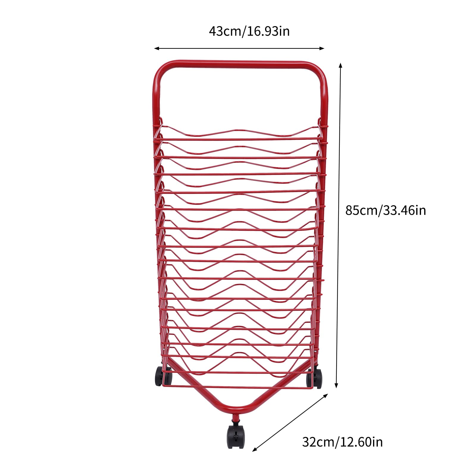 Fermoirper Art Drying Rack - Sturdy Paint Drying Rack with 16 Shelves Ideal for Prolific Painters Suitable for Home Classroom Studio and More A2 A3 A4 Size Compatible Easy to Move with Wheels