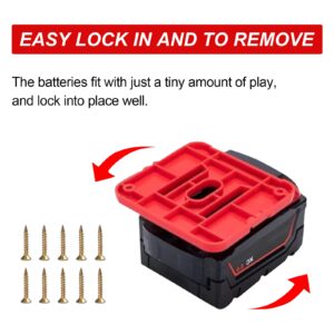 KETTKEL Milwaukee M18 Battery Holder,Wall Mount 18v Milwaukee Battery Storage Case Tool Holder For Shelf Work Van Toolbox (10)