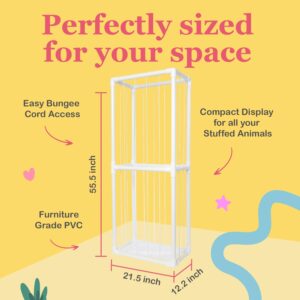 Lilly's Love Stuffed Animal Zoo Storage - Standing Storage Organizer Display | Made from Furniture-Grade, Easy to Assemble PVC, Stores More Stuffies Than Hammocks | 55" x 22" x 12", Black