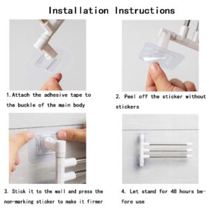 2 Pieces Towel Holder, Swing Arm Kitchen Bathroom Towel Rack Wall Self-Adhesive, 2-arm