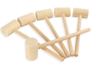 6pack small wooden hammer halloween decor for chocolate breakable heart, wooden mallets for chocolate smash mini gavel for chocolate heart