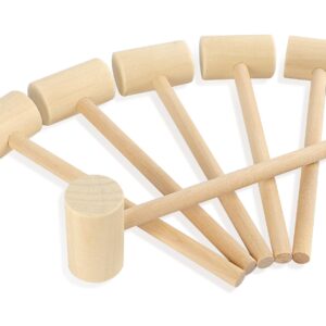 6Pack Small Wooden Hammer Halloween Decor for Chocolate Breakable Heart, Wooden Mallets for Chocolate Smash Mini Gavel for Chocolate Heart