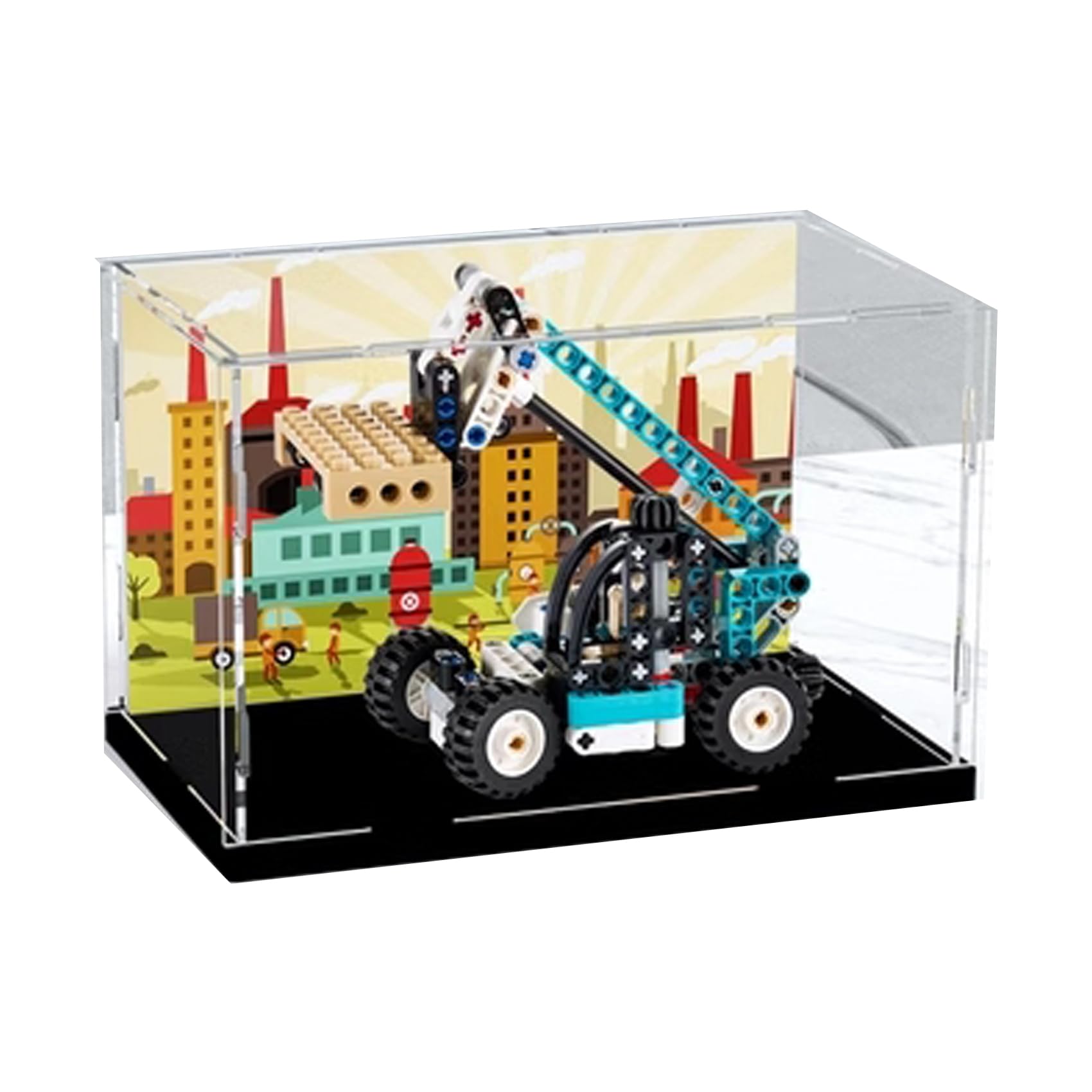 Display Box Compatible with Lego 42133 Telescopic Boom Forklift Dustproof Display Case, Model Collectibles Display Case (No Lego Model)