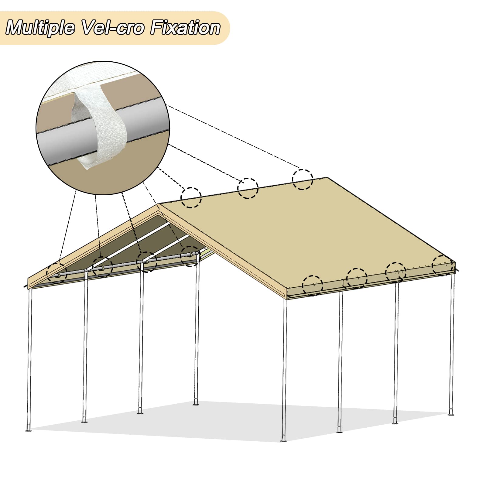 CooTentler 20x12.5x10FT Portable Paint Booth Top Cover Replacement Heavy Duty Carport Tarp (Not Include Other Side Covers and Frame)