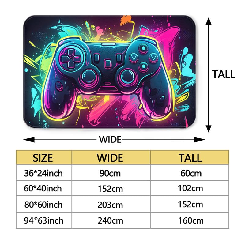 Gaming Rugs - Gamepad Carpet for Esports Gaming Room, Boys' Bedroom, and Living Room - 36x24 inches