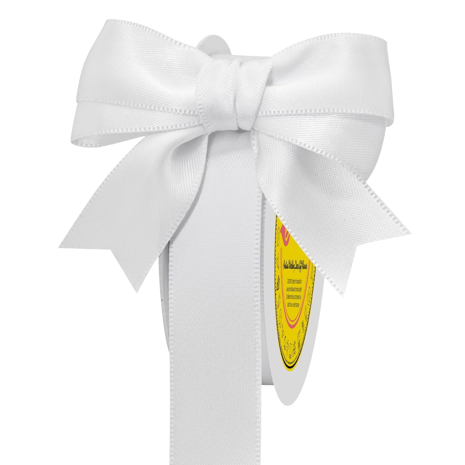 LEEQE Double Face White Satin Ribbon 7/8 inch X 25 Yards Polyester White Ribbon for Gift Wrapping Very Suitable for Weddings Party Hair Bow Invitation Decorations