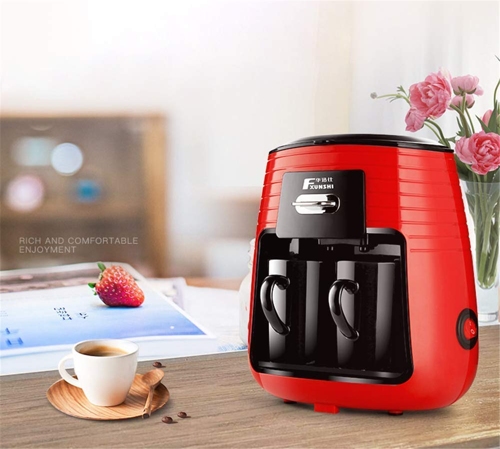 NOALED Coffee Machine Built-In, Coffee Machine Espresso American Coffee Machine Home Automatic Tea Machine Filter Mini Coffee Pot Red