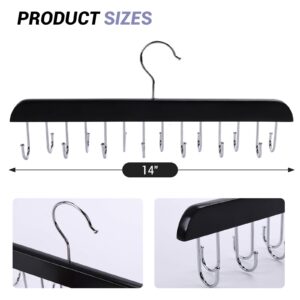 BigOtters Belt Hangers for Closet, Belt Rack Belt Organizer 14 Hooks Belt Holder for Storage Max 42 Belts 360° Rotating for Bra Tie Tank Top