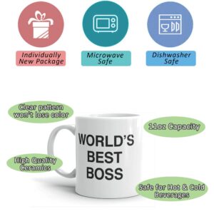 Worlds Best Boss Mug, The Office Coffee Mug, Office Decor, Gift for Office Fans Boss Coworkers or Friends 11oz