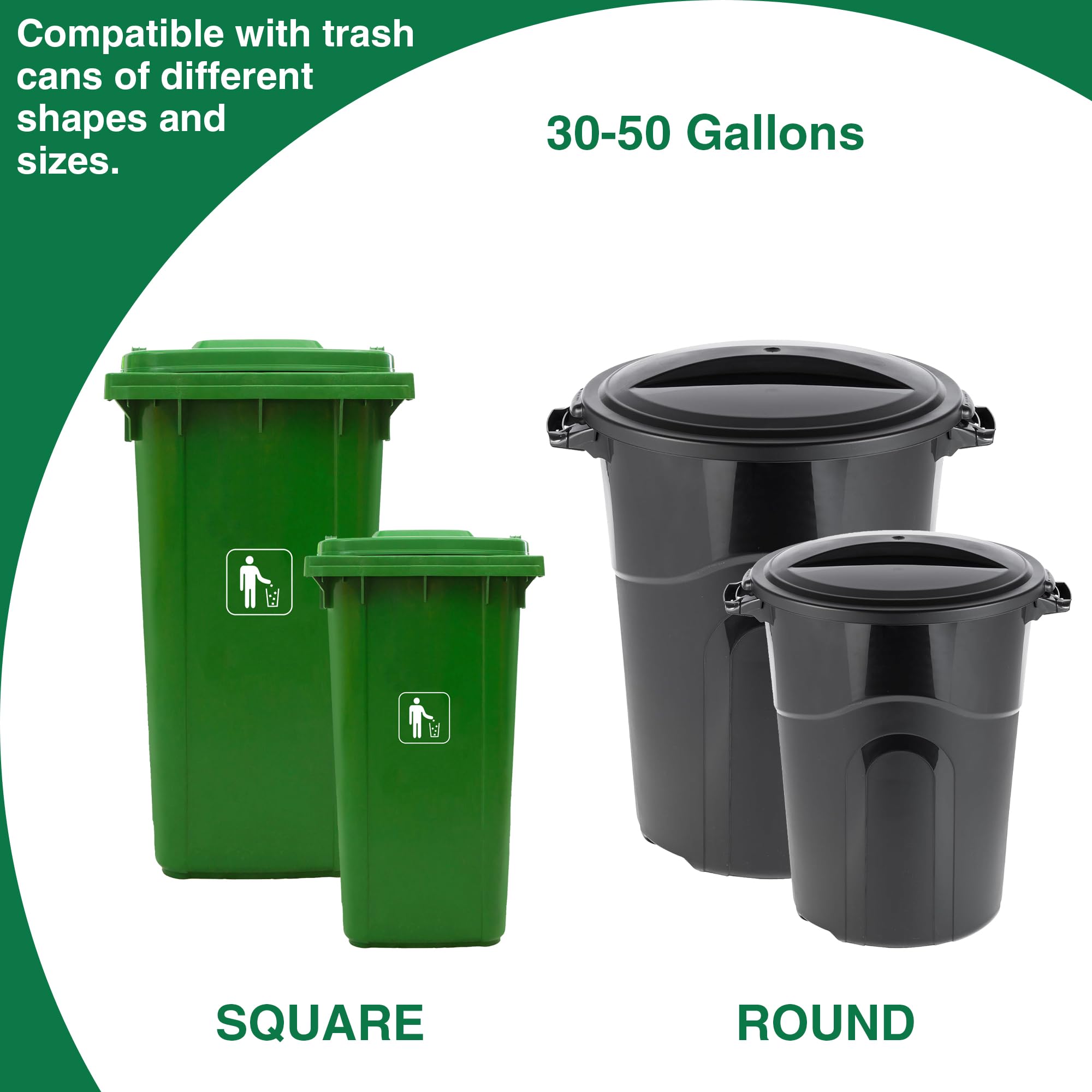 Trash Can Lock 2 PCS, Lid Lock for 30-50 Gal Outdoor Garbage Cans, Outdoor Trash Cans, Animal, Squirrel, Dog and Raccoon Proof