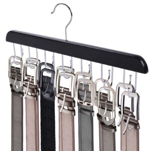 bigotters belt hangers for closet, belt rack belt organizer 14 hooks belt holder for storage max 42 belts 360° rotating for bra tie tank top