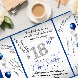 Crenics 18th Birthday Decorations for Boy or Girls, Creative 18th Birthday Guest Book Alternative, Blue and Silver 18 Birthday Signature Book 18 x 12 inch, Great 18 Birthday Gifts