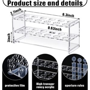 Yoande 2 Pcs Acrylic Test Tube Rack 12 Wells 10ml Acrylic Centrifuge Tube Holder Clear Test Tube Rack 16mm/ 0.63 inch Lab Test Tube Transparent for 10ml Centrifuge Tubes Clear