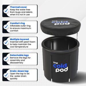 The Cold Pod Ice Bath Tub for Athletes with Cover: 88 Gallons Cold Plunge Tub for Recovery, Multiple Layered Portable Ice Bath Plunge Pool