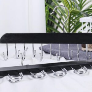 BigOtters Belt Hangers for Closet, Belt Rack Belt Organizer 14 Hooks Belt Holder for Storage Max 42 Belts 360° Rotating for Bra Tie Tank Top