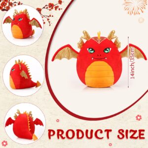 Leyndo 14'' Dragon Plush Throw Pillow Cute Dragon Stuffed Animals Soft Stuffed Dragon Pillow for Dragon Lover Year of The Dragon Home Bedroom Sofa Car Decorations Holiday Birthday Party Favor Gift