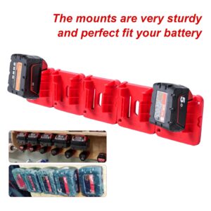 KETTKEL Milwaukee M18 Battery Holder,Wall Mount 18v Milwaukee Battery Storage Case Tool Holder For Shelf Work Van Toolbox (10)