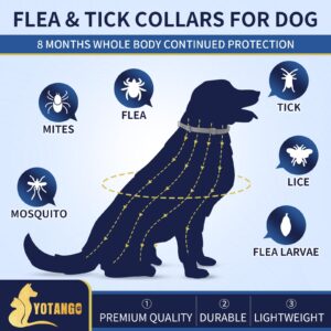 4 Pack Flea Collar for Dogs, 8 Months Flea and Tick Collar for Dogs Puppies, Flea and Tick Prevention for Dogs, Adjustable Waterproof Dog Flea Collar, Dog Flea Tick Treatment-Black Blue Pink Orange